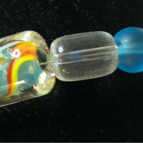 7” bracelet, colorful painted glass - Picture 5 of 5